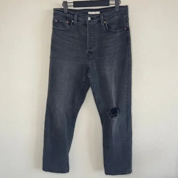 Levi’s Wedgie Straight Grey Denim Jeans Button Fly - Size 31