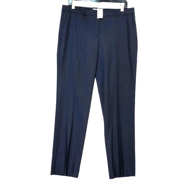 Michael Kors Collection Womens Sz 12 Wool Stretch Skinny Dress Pants Navy NEW