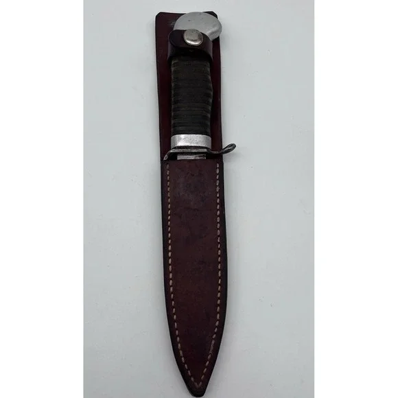 Vintage WWII‎ Western type  Fixed Blade Fighting Knife no name W/sheath
