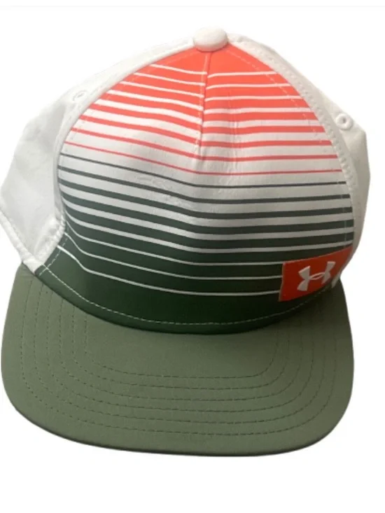 Under Armour Kids‎ Olive Green & Orange Gradient Striped Trucker Hat