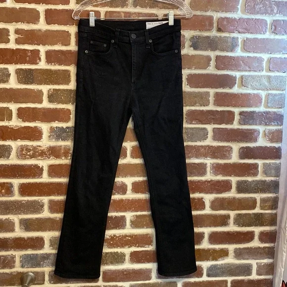 Rag & Bone high rise black straight leg jeans size 27