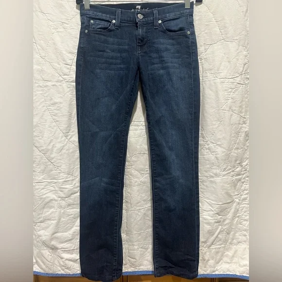 Straight Leg, 7 For All Mankind Jeans Bling Mid-Rise Dark Size 26