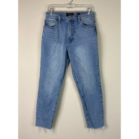 Lucky Brand Women's High Rise Frayed Hem Mom Jeans Drew Denim Size 6/28