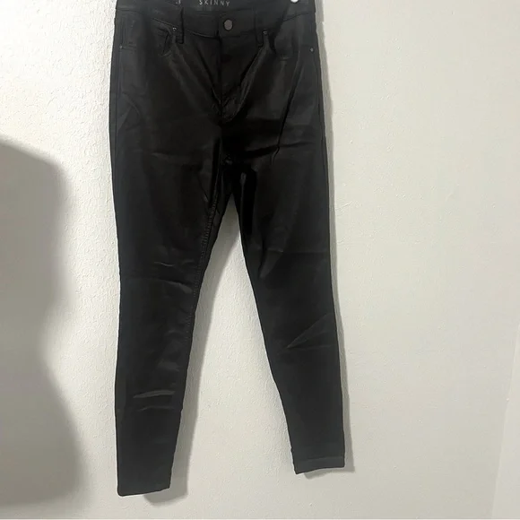 White House Black Market The Skinny High-Rise Coated Skinny Jean Sz 8 Chocolate