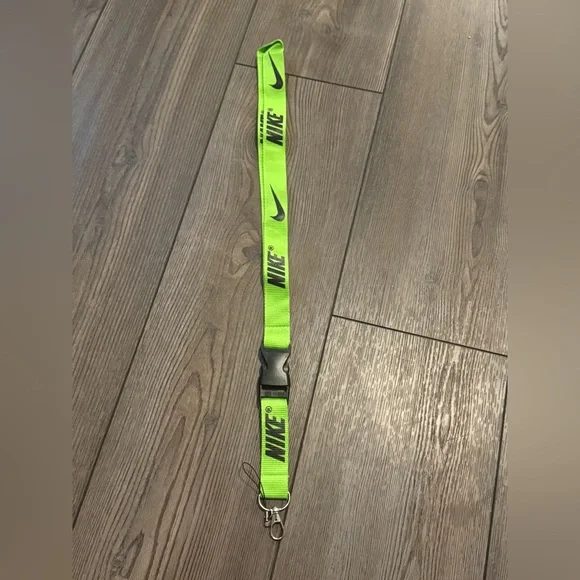 Neon Green Nike Lanyard with Black Letters
