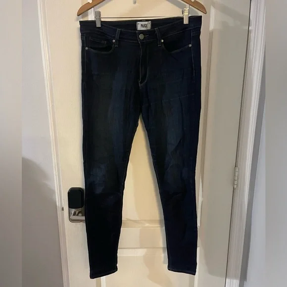 Anthropologie PAIGE Women's Deep Indigo Hoxton ultra Skinny Jeans