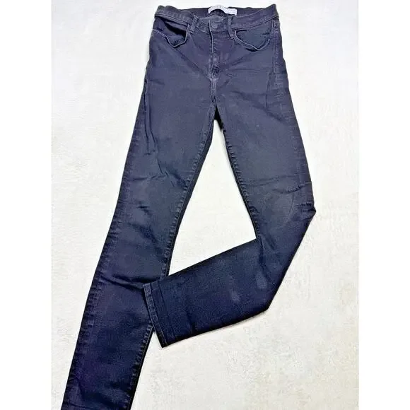 AYR The Hi-Rise Skinny Jeans Womens 29 Black Denim Made In LA Stretch W29 L28