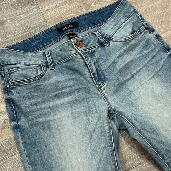 White House Black Market Skimmer Jeans Light Wash Ankle Zip Denim Womens Size 2