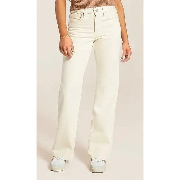 NWT Levis 94 Baggy Stretch Bootcut Jeans Womens 34x31 Off White Mid Rise Denim
