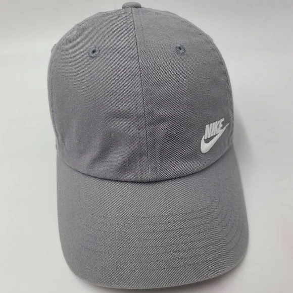 Youth Nike Hat Strapback Gray White Logo S1ZE Heritage86 Swoosh Casual Sports‎