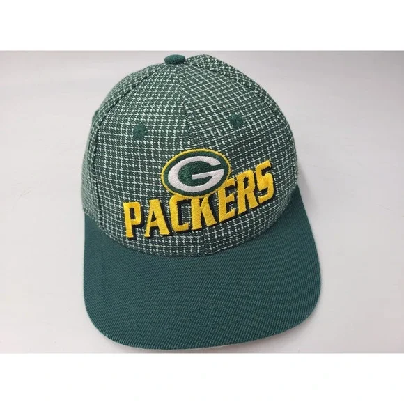 Vintage Youth Green Bay Packers Logo Athletic Pro Line Grid Adjustable Hat Cap‎