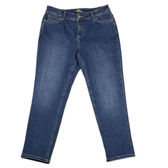 Tommy Bahama Womens Straight Leg‎ Jeans Dark Wash Blue Stretch Denim Size 32x29