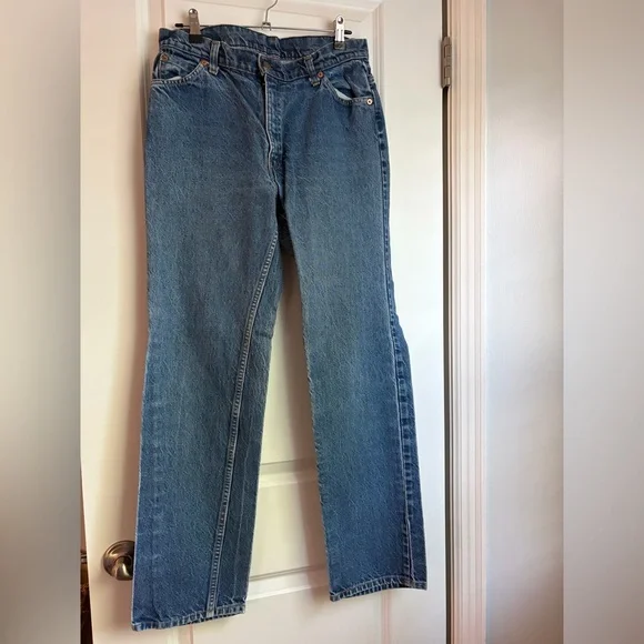 Vintage 80s 90s Levi's White Label Orange Tab Straight Leg High Rise Jean 30x31