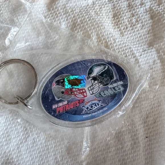 NFL Dual-Team Keychain — Blue with Green and Red Accents