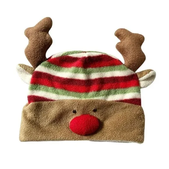 Toddler Fleece Reindeer Beanie Hat, OS