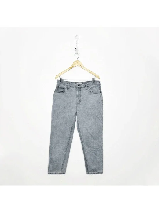 EVERLANE THE 90'S CHEEKY JEAN Gray ORGANIC COTTON high rise womens 30 CROP