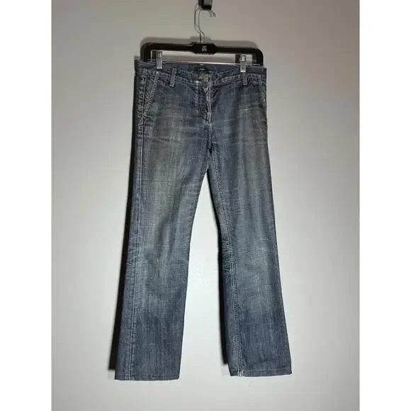 J.CREW Women's Low Rise Flare Jeans,‎ Size 4, Dark Wash, Blue, Stretch