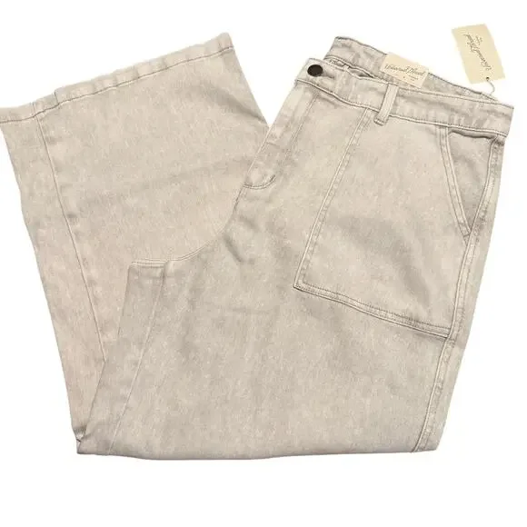 Universal Thread Women's Light Gray Wide Leg Cropped Pants - Size 16W - NWT