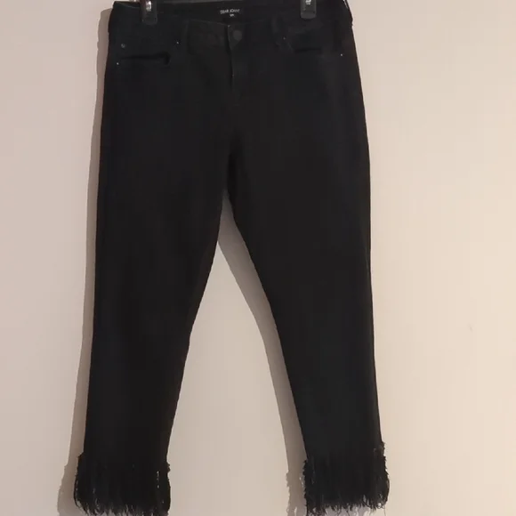 Black Fringed Women's Jeans