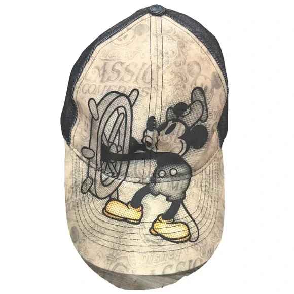 Disney World Mickey Mouse Vintage Look Trucker Hat Adjustable Adult Cap
