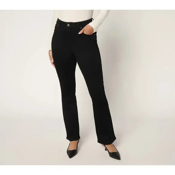 Women with Control Contour Curves Petite Black Wash Jeans Womens Size 12P Denim