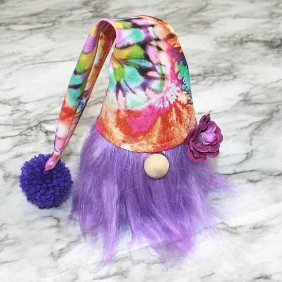 HAND CRAFTED Gnome Purple Tie Dye Boho Hippie Air Freshener Cover Home Decor