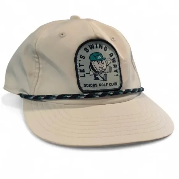 Adidas Golf Club White Hat “Let’s Swing Party!” Youth Adjustable Cap Preppy