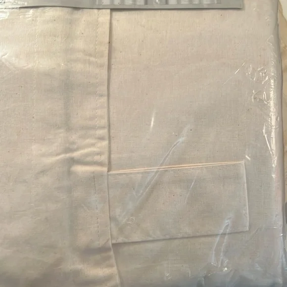 IKEA Bomull unbleached cotton tab-top curtains-ivory/oatmeal-1 pair 57“x98“-NIB
