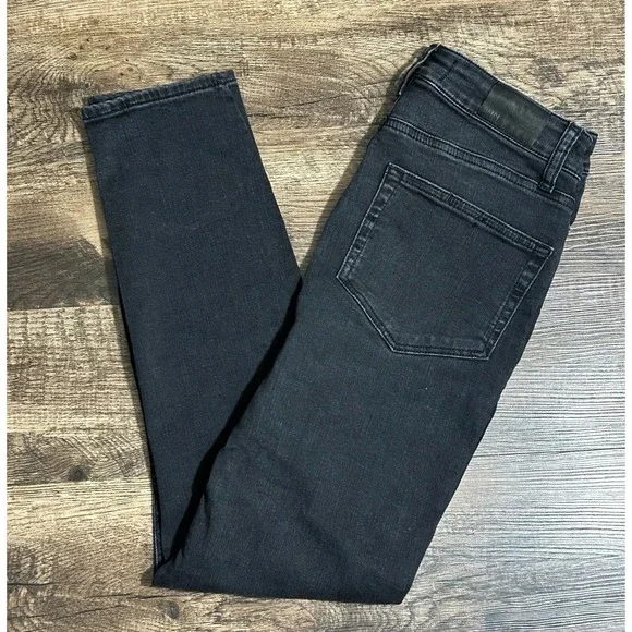 Paige Jeans Womens‎ 28 Black Denim Hoxton Ankle Five Pocket Dark Wash DNM-F60