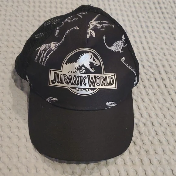 Jurassic World Black Dinosaur Baseball Cap - Black & Silver 1 1/2 to 4 years