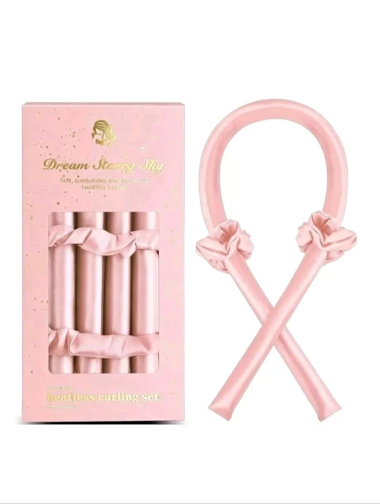 NWT Dreamy Rosy Clouds The Satin Heatless Curling Set