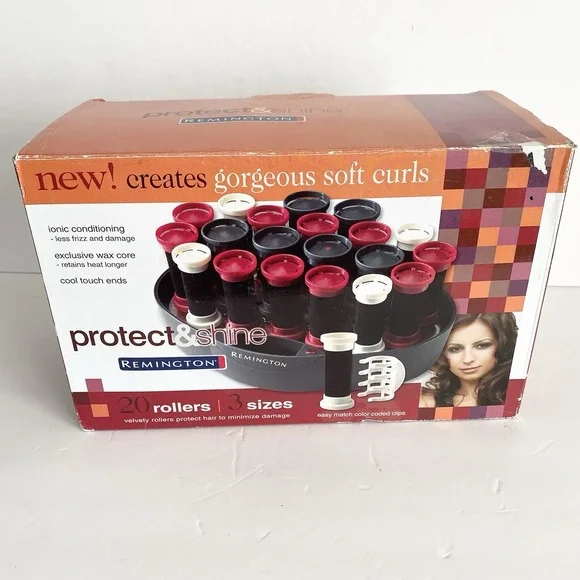 Remington Protect & Shine 20 Velvet Hot Rollers Curlers Clips KF 20i Yr 2007 EUC