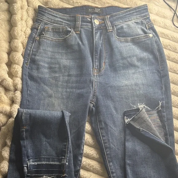 Judy Blue Distressed Blue Skinny Jeans