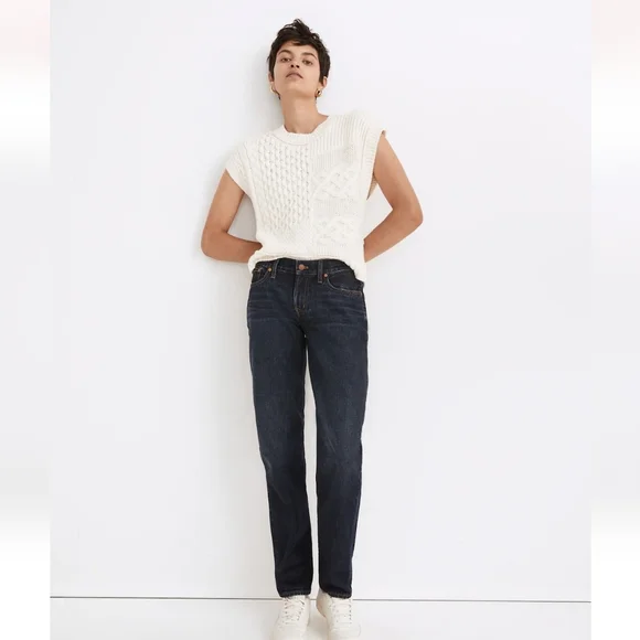 Madewell The Low Rise Perfect Vintage Straight Jean in Lilycrest wash size 25