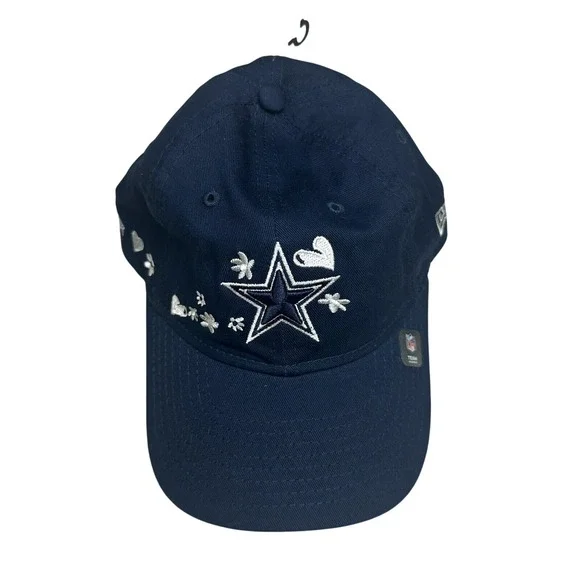 Dallas Cowboys Hat Cap Kids Navy‎ New Era 9TWENTY Adjustable Embellishments NWOT