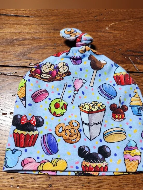Disney Baby Snack Print Knot Top Newborn Hat Beanie Photo Prop Small Shop