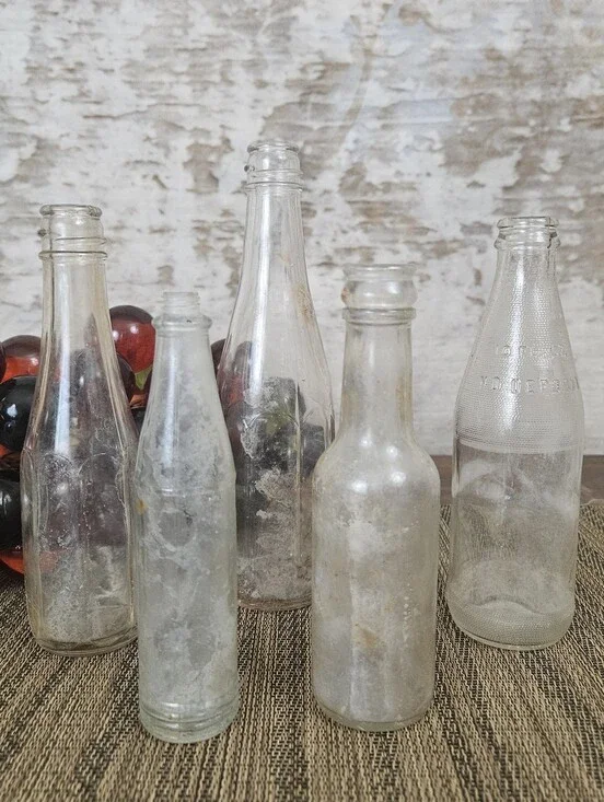 Vintage Glass Jars Found Object Nevada Mining VTG Decor Heinz Anchor