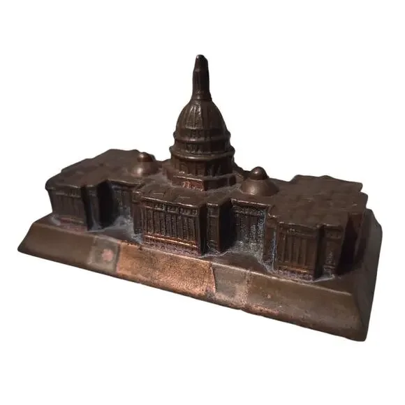 Vintage Washington DC Capitol Building Brass Travel Souvenir Made in USA