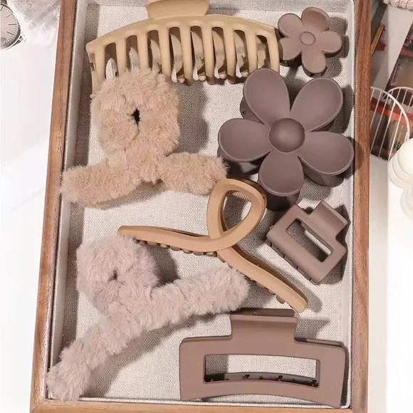 Assorted Brown Hair Clips Set 0205