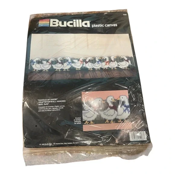 Bucilla Gaggle of Geese Plastic Canvas‎ Kit Vintage 1990 Draftstop Wall Decor