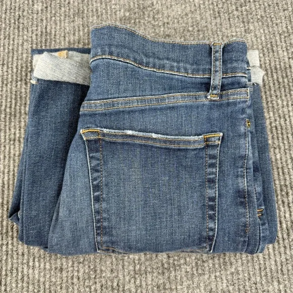 Frame Jeans Women's 29 Aspire Raw After Crop Wide Leg High Rise Blue Denim