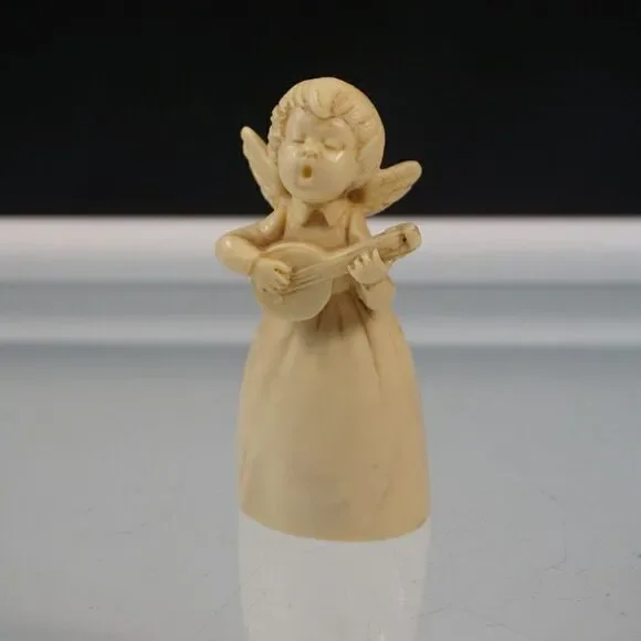 Vintage Musical Angel A Santini Classic Figure Made In Italy Sculpted Marble