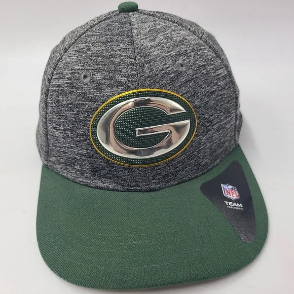 Child-Youth Green Bay Packers Hat Fitted New Era 39Thirty Heather Gray Green NFL