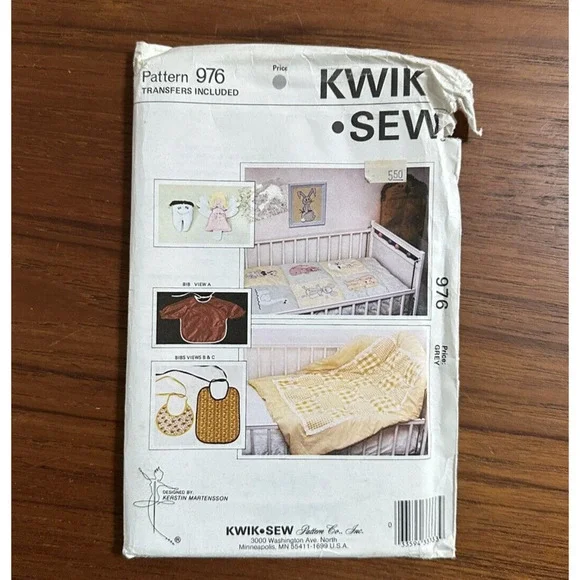 NEW Kwik Sew 976 Nursery Baby Crib Quilt Organizer Tooth Fairy Pillow Pattern