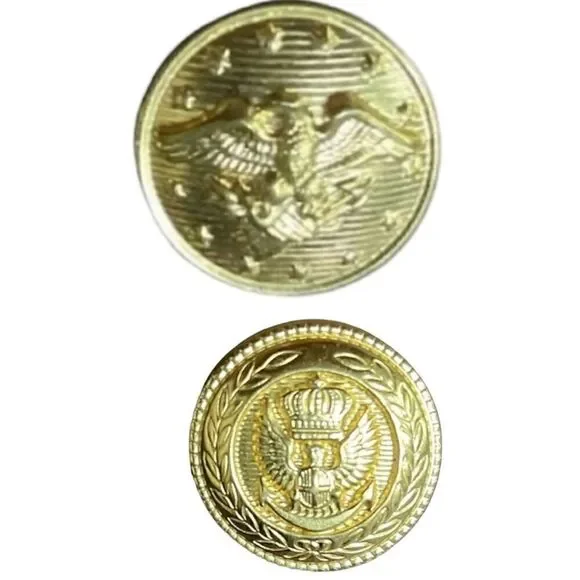 Vintage Military Buttons Gold tone (10)