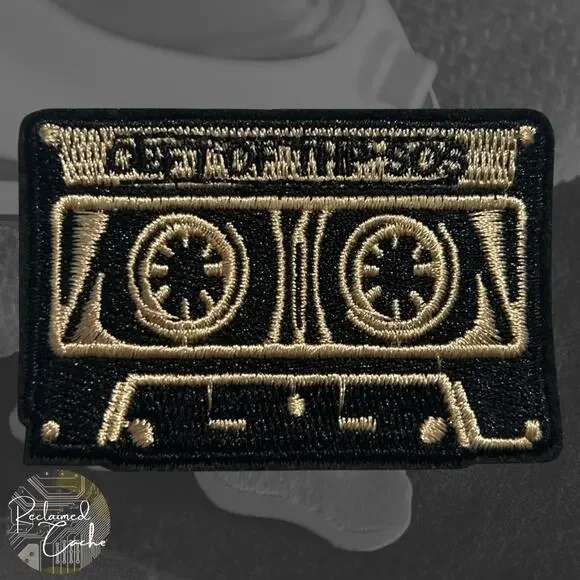 Black and Gold Cassette Iron On Patch