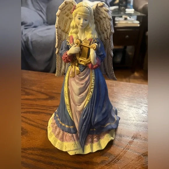 Blue and Gold Angel Figurine