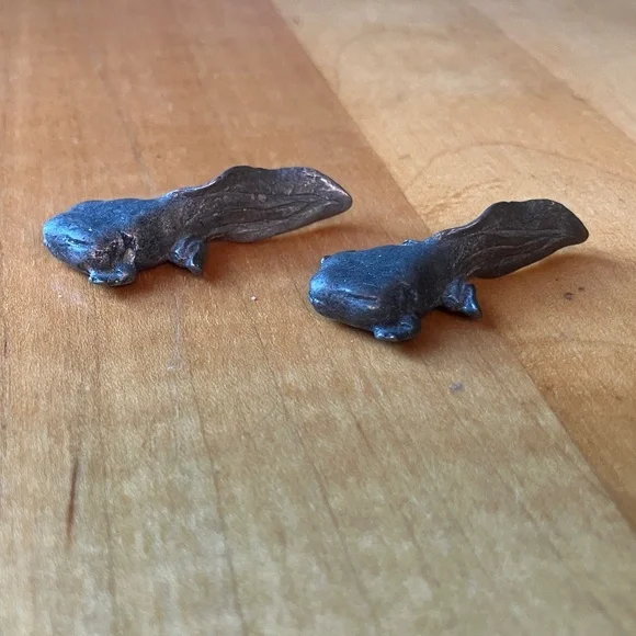Vintage V+K Vilmain & Klinger Pewter Tadpole Figurine Pair RARE
