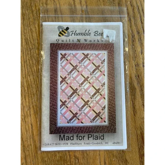 Sewing Quilt Pattern Humble Bee Quilt Works Mad for Plaid HBQ014 Amy Davidson