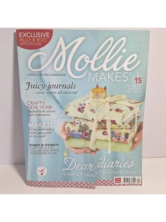 Mollie Makes UK Magazine 2011 Issue 9 Book Journal Covers Embroidery No Kit